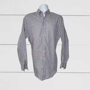 Peter Millar Large Button-Down Shirt | Blue Red Plaid | 100% Cotton